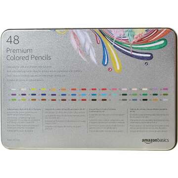 Colored Pencils 48 Count - Amazon Basics Soft Core