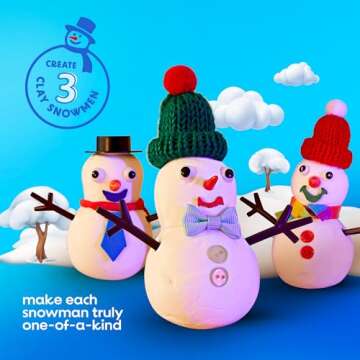 Dan&Darci Snowman Making Kit for Kids - Build a Snow Man Craft Kits for Girls, Boys, Toddlers Ages Kid Winter Christmas Crafts Activities Stocking Stuffers Fun Toys Ideas for 6, 7, 8 Year Old