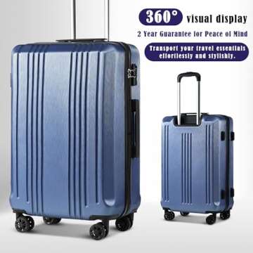 Coolife Luggage Expandable Suitcase PC+ABS 3 Piece Set with TSA Lock Spinner 20in24in28in