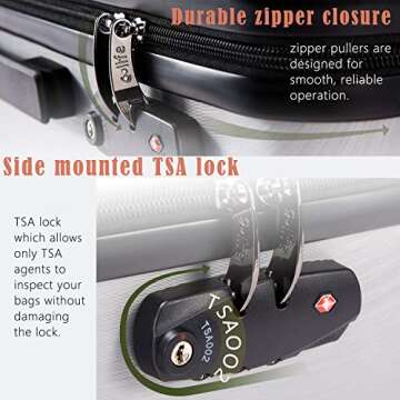 Coolife Luggage Expandable Suitcase PC+ABS 3 Piece Set with TSA Lock Spinner 20in24in28in