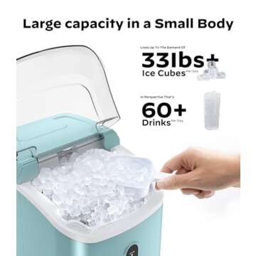 Portable Nugget Ice Maker with Self-Cleaning Function