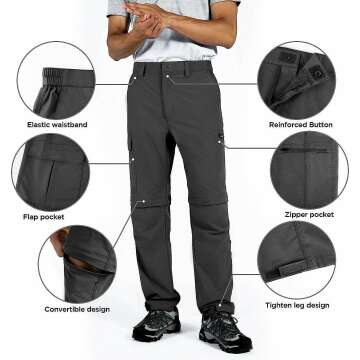 Men's Quick Dry Convertible Hiking Pants - Lightweight