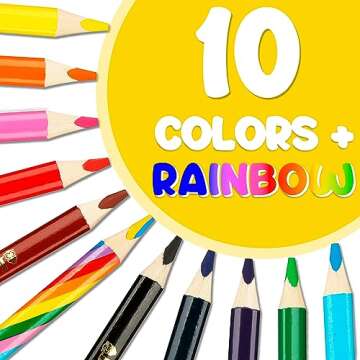 Jumbo Pencils Triangle Short Colored Pencils for Kids and Rainbow Pencil +Sharpener -Perfect for Preschool Toddlers and Beginners +Recommended by Teachers & Experts +Party favours +Art/School Supplies