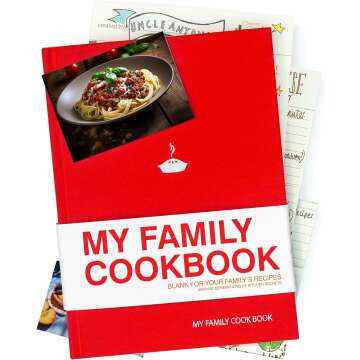 SUCK UK My Family Cookbook | Recipe Notebook Journal | Create Your Own Recipe Journal Cookbook | Family Recipe Book | Blank Cookbook Organizer For Memories | DIY Cookbook | Cooking Gifts