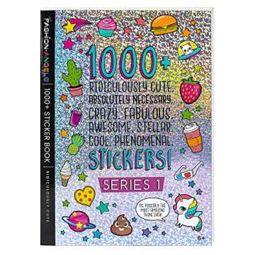 Fashion Angels 1000+ Ridiculously Cute Stickers for Kids - Fun Craft Stickers for Scrapbooks, Planners, Gifts and Rewards, 40-Page Sticker Book for Kids Ages 6+ and Up