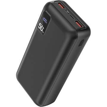 Power Bank 50000mAh 22.5W Fast Charging Portable Charger USB-C Quick Charge with 3 Outputs & 2 Inputs LED Display Huge Capacity External Battery Pack for Most Electronic Devices on The Market