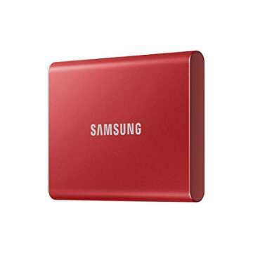 SAMSUNG T7 500GB, Portable SSD, up to 1050MB/s, USB 3.2 Gen2, Gaming, Students, & Professionals, External Solid State Drive (MU-PC2T0R/AM), Red