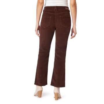 Angels Forever Young Women's Curvy Bootcut Mid-Rise Corduroy Pants (Available in Plus Size), Chestnut