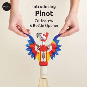 OTOTO Pinot Wine Bottle Opener - Fun Parrot Wing Corkscrews