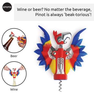 Parrot Wing Corkscrew - Unique Wine Bottle Opener