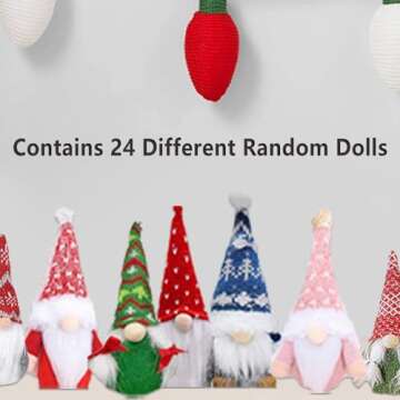 Gnome Advent Calendar 2024, 24 Day Christmas Gnome Advent Calendar with 24 Collectible Gnome Dolls, Gnome Plush Toy, Gnome Countdown Calendar for Kids Adults (B)