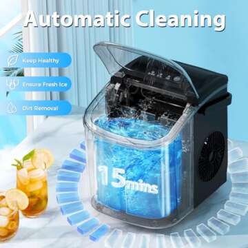 Antarctic Star Portable Ice Maker - Self-Cleaning, 26Lbs/24H