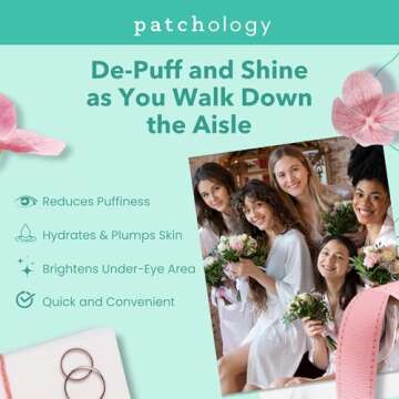 Patchology Under Eye Gel Patches – Natural Eye Masks for Puffy Eyes, Dark Circles & Eye Bags, Soothing Skincare Treatment for All Skin Types, Beauty & Personal Care Essentials (5 Pairs)