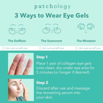 Patchology Under Eye Gel Patches – Natural Eye Masks for Puffy Eyes, Dark Circles & Eye Bags, Soothing Skincare Treatment for All Skin Types, Beauty & Personal Care Essentials (5 Pairs)