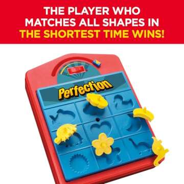 Hasbro Gaming Perfection Game for Kids | Popping Shapes and Pieces | Preschool Board Games for Clasroom | Back to School Gifts | Ages 4+