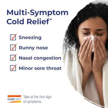 Boiron ColdCalm Tablets for Relief of Common Cold Symptoms Such as Sneezing, Runny Nose, Sore Throat, and Nasal Congestion - Non-Drowsy - 60 Count