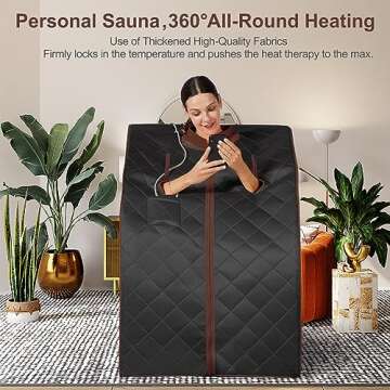 TaTalife Infrared Sauna| Portable Personal Sauna| Home Spa Sauna| Separate Heating Foot Pad and Portable Upgrade Reinforced Chair, Relaxation at Home (L 27.6”x W 31.5”x H 37.8”)