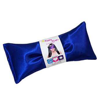 Happy Wraps Lavender Eye Pillow - Hot Cold Aromatherapy Satin Eye Mask for Yoga, Sleeping, Migraines, Stress, Relaxation - Gifts for Women, Birthdays, Coworkers, Christmas - Sapphire