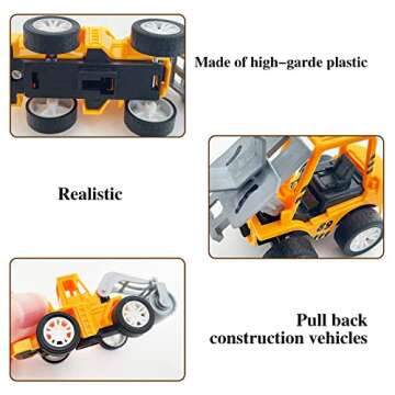 Juuxncgv 24PCS Mini Construction Vehicles,Play Figure Vehicles,Pull Back Engineering Vehicles,Toy Figure Construction Vehicles,Small Construction Toys for Birthday Party Favors,Gifts