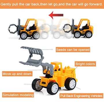 Juuxncgv 24PCS Mini Construction Vehicles,Play Figure Vehicles,Pull Back Engineering Vehicles,Toy Figure Construction Vehicles,Small Construction Toys for Birthday Party Favors,Gifts