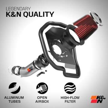 K&N Cold Air Intake System: High-Flow Air-Filter, Increase Performance & Horsepower: Compatible with 2021 FORD F150, 77-2616KC