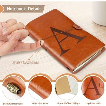 Custom Leather Journals for Women with Initials