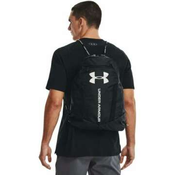 Under Armour Unisex-Adult Undeniable Sackpack , Black (001)/Metallic Silver , One Size Fits Most