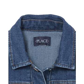 The Children's Place Girls Azure Denim Jacket - XS (4) - Classic Style