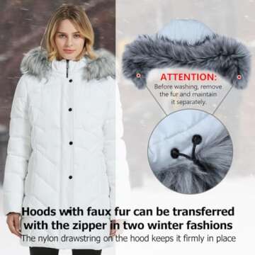 Stylish Women’s Thick Ski Jacket with Fur Hood