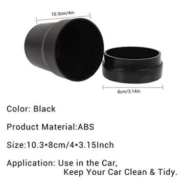 FIOTOK Car Trash Can with Lid, Mini Auto Garbage Can Leakproof Vehicle Trash Bin Fits Cup Holder in Console or Door for Automotive Car, Home, Office, Kitchen, Dinning Room 2 Packs