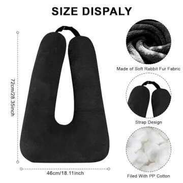 MROUEN Travel Pillow, Travel Pillow for Kids, Sleeper Hold Pillow Travel, Removable U-Shaped Pillow for Adults and Children to Support Head and Body in The Back Seat of Long Car Trips (Black)