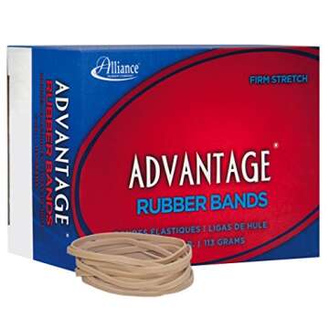 Alliance Rubber 26329 Advantage Rubber Bands Size #32, 1/4 lb Box Contains Approx. 175 Bands (3" x 1/8", Natural Crepe)