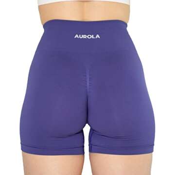 AUROLA Intensify Workout Shorts for Women Seamless Scrunch Short Gym Yoga Running Sport Active Exercise Fitness Shorts(S,Very Peri)