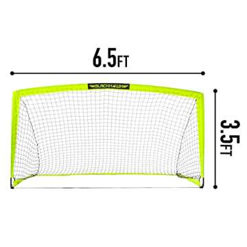 Franklin Sports Blackhawk Backyard Soccer Goal - Portable Kids Soccer Net - Pop Up Folding Indoor + Outdoor Goals - 6'6" x 3'"3' - Optic Yellow