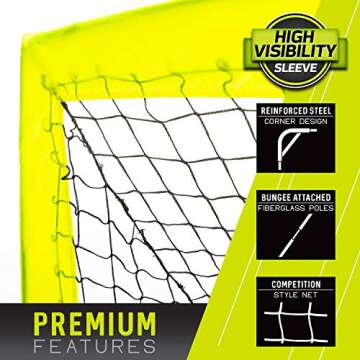 Franklin Sports Blackhawk Backyard Soccer Goal - Portable Kids Soccer Net - Pop Up Folding Indoor + Outdoor Goals - 6'6" x 3'"3' - Optic Yellow