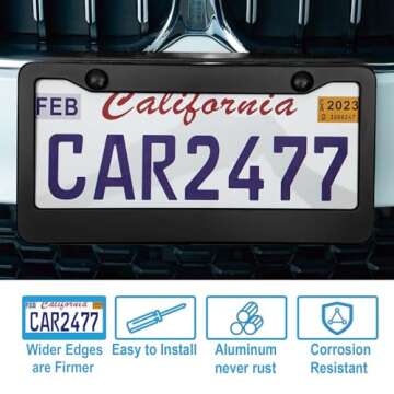 Matte Black License Plate Frames - Durable & Stylish