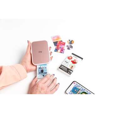 Canon Ivy 2 Mini Photo Printer, Print from Compatible iOS & Android Devices, Sticky-Back Prints, Blush Pink