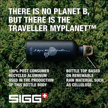 SIGG - Aluminum Water Bottle - Traveller MyPlanet Lighter Plain - Climate Neutral Certified - Suitable For Carbonated Beverages - Leakproof & Lightweight - BPA Free - 20oz