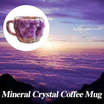 Mineral Crystal Coffee Mugs, 2024 New Multi-Colored Mineral Crystal Coffee Mug, Natural Mineral Crystal Coffee Mug, Colorful Crystal Christmas Mugs, Elegant Christmas Gift for Home Office (Colorful-D)