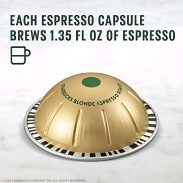 Starbucks by Nespresso Vertuo, Blonde Roast Espresso, 50-count Espresso Pods, Brews, 1.35 oz.