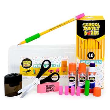 Back to School Supply Box Grades K-5 - School Supply Kit Back to School Essentials - 32 Pieces