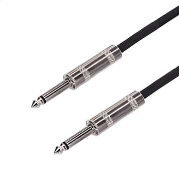 Amazon Basics TS 1/4 Inch Straight Instrument Cable for Electric Guitar/Bass and Keyboard, 10 Foot, Black