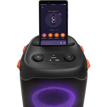 JBL PartyBox 110 Portable Party Speaker with Built-in Lights - Black (Renewed)