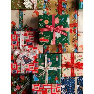 RIFLE PAPER CO. Gift Wrap Bundle, Set of 3 Continuous Wrapping Rolls, Decorative Christmas Paper for Gifts During the Holiday Season, Spread Joy and Cheer to Family and Friends (Nutcracker)