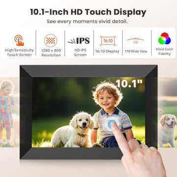 Uhale Digital Picture Frame WiFi 10.1 Inch with 32GB Storage, Electronic Photo Frames 1280 x 800 HD IPS Touch Screen, Auto Rotate, Slideshow, Instantly Share Photos and Videos from Anywhere