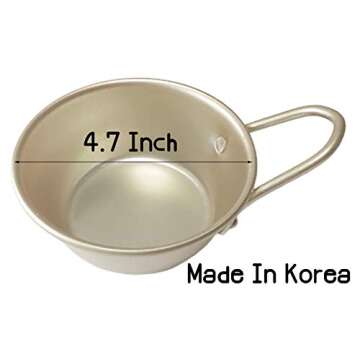 Makgeolli bowls, Aluminum Korean Traditional Bowls for Makgeolli(Korean Raw Rice Wine) Hiking Soup dish, Made in Korea (Hand)