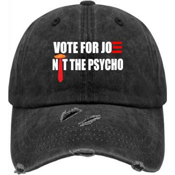 Vote for Joe Not The Funny Trump Hair Biden Hat for Men Funny Baseball Cap Trendy Washed Ball Cap