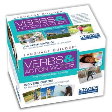 Stages Learning Materials Language Builder Verb Flash Cards Photo Vocabulary Autism Learning Products for Aba Therapy & Speech Articulation