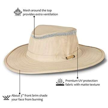 Fishing Hats Summer Outdoor UV Sun Protection Boonie Safaris Hat for Sailing Hiking Boating Gardening