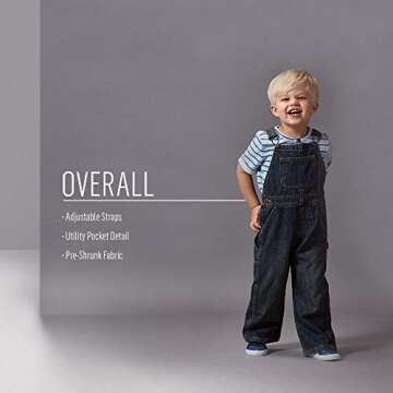 Wrangler Authentics Boys' Toddler Classic Denin Overall, Aged Indigo, 5T